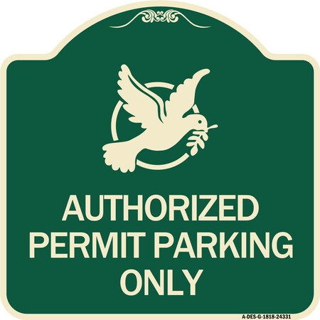 Signmission Authorized Church Parking W/ Graphic Heavy-Gauge Aluminum Sign, 18" x 18", G-1818-24331 A-DES-G-1818-24331